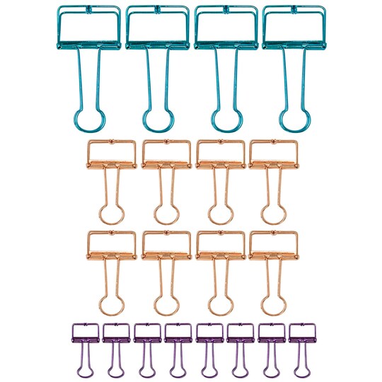 Wrapables; Wrapables Hollow Binder Clips for Office in Assorted Sizes, Paper Clamps, Paper Clips (Set of 20); Category:Electronics; Image:1